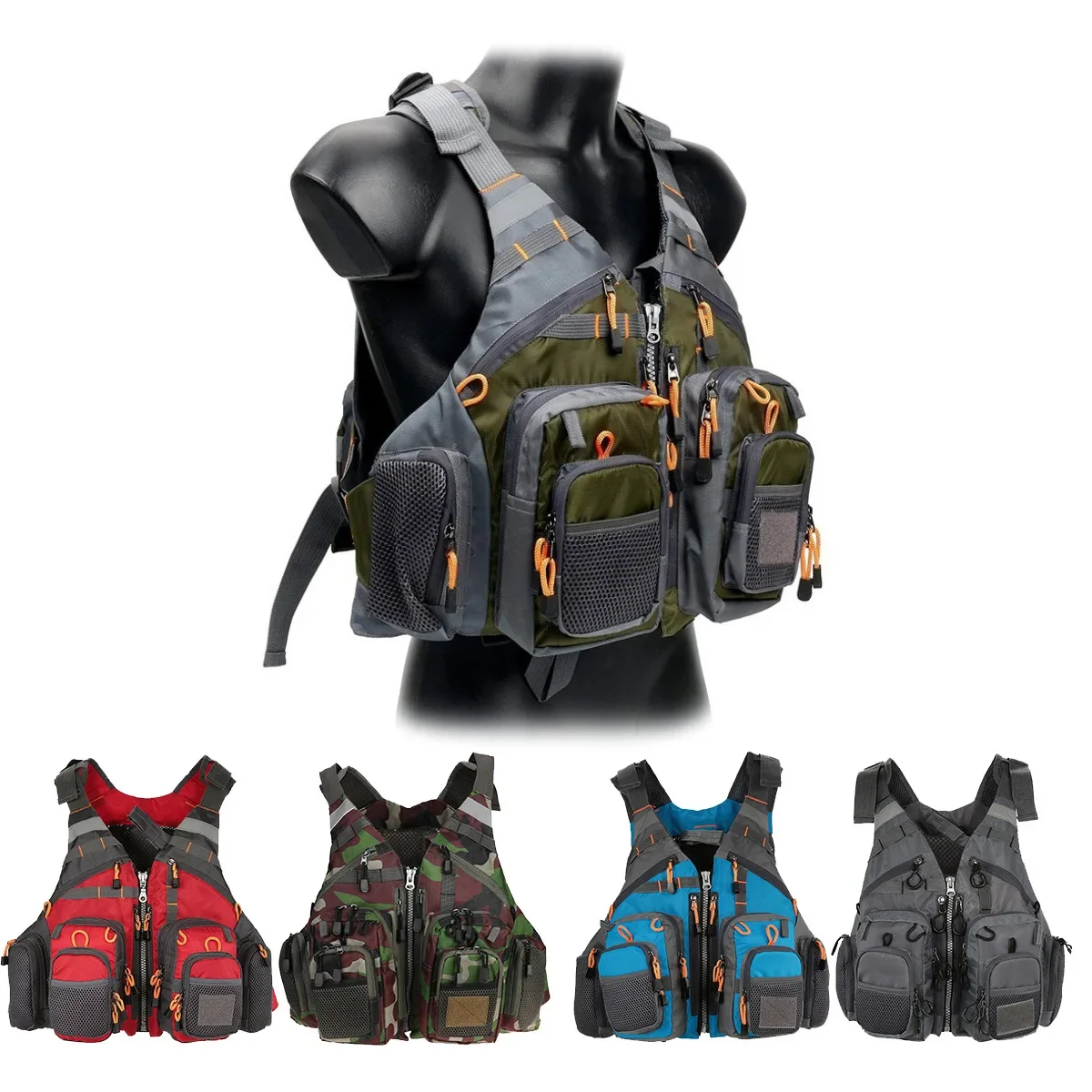 Fishing Kit Compact - Rompi Pancing Dapat Disesuaikan Jaket Pelampung