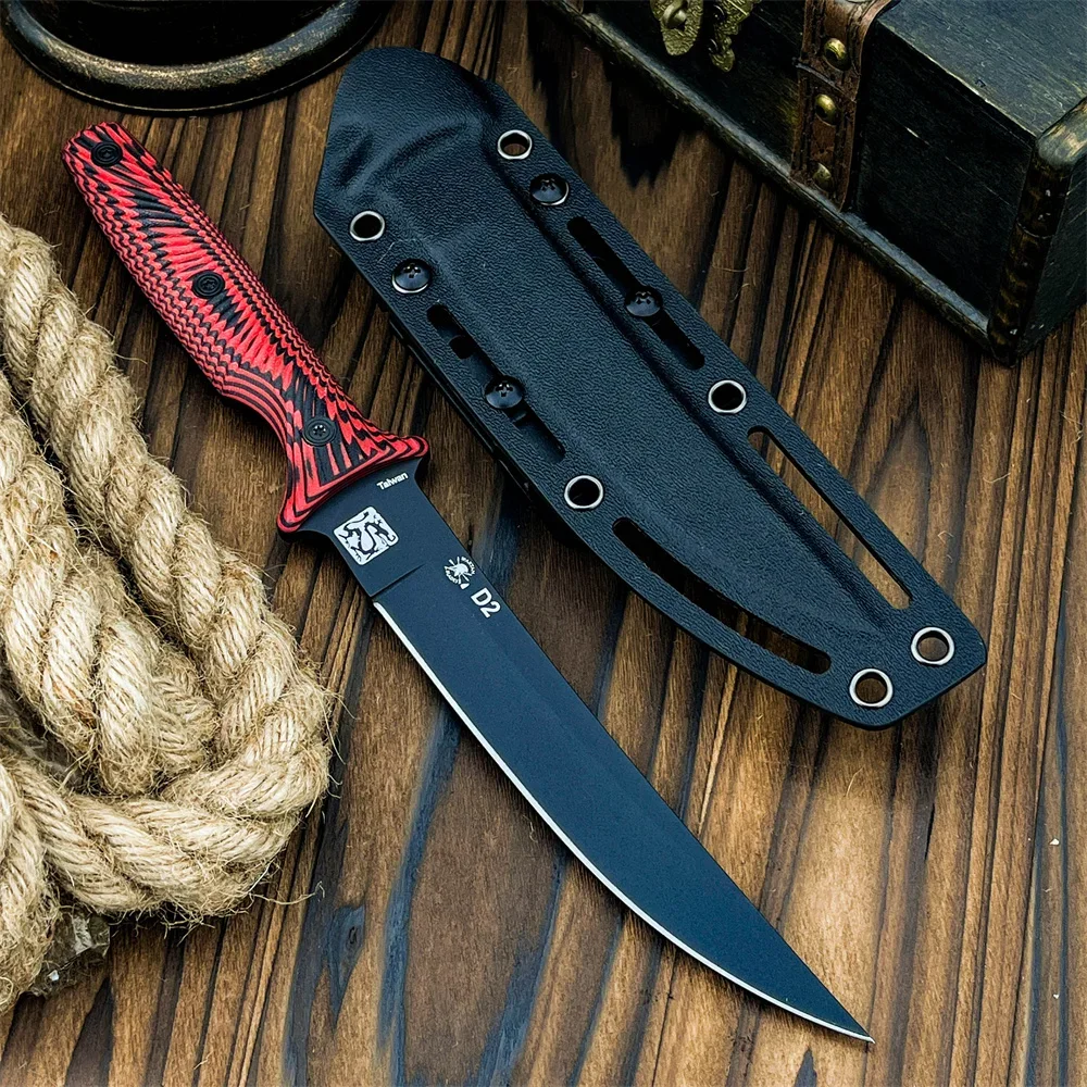 Bushcraft Knife Fixed - Pisau Utilitas Baja D2 untuk Aktivitas