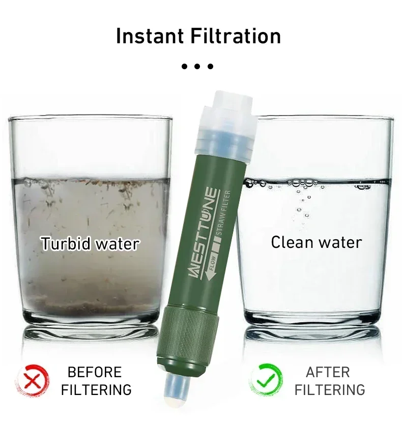 Water Purification Straw - Westtune Kantong Air Serat Karbon TUP