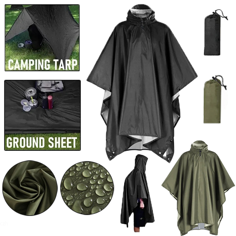 Jas Hujan Militer 3 In 1 Luar  - Emergency Poncho Rain ulasan dan harga