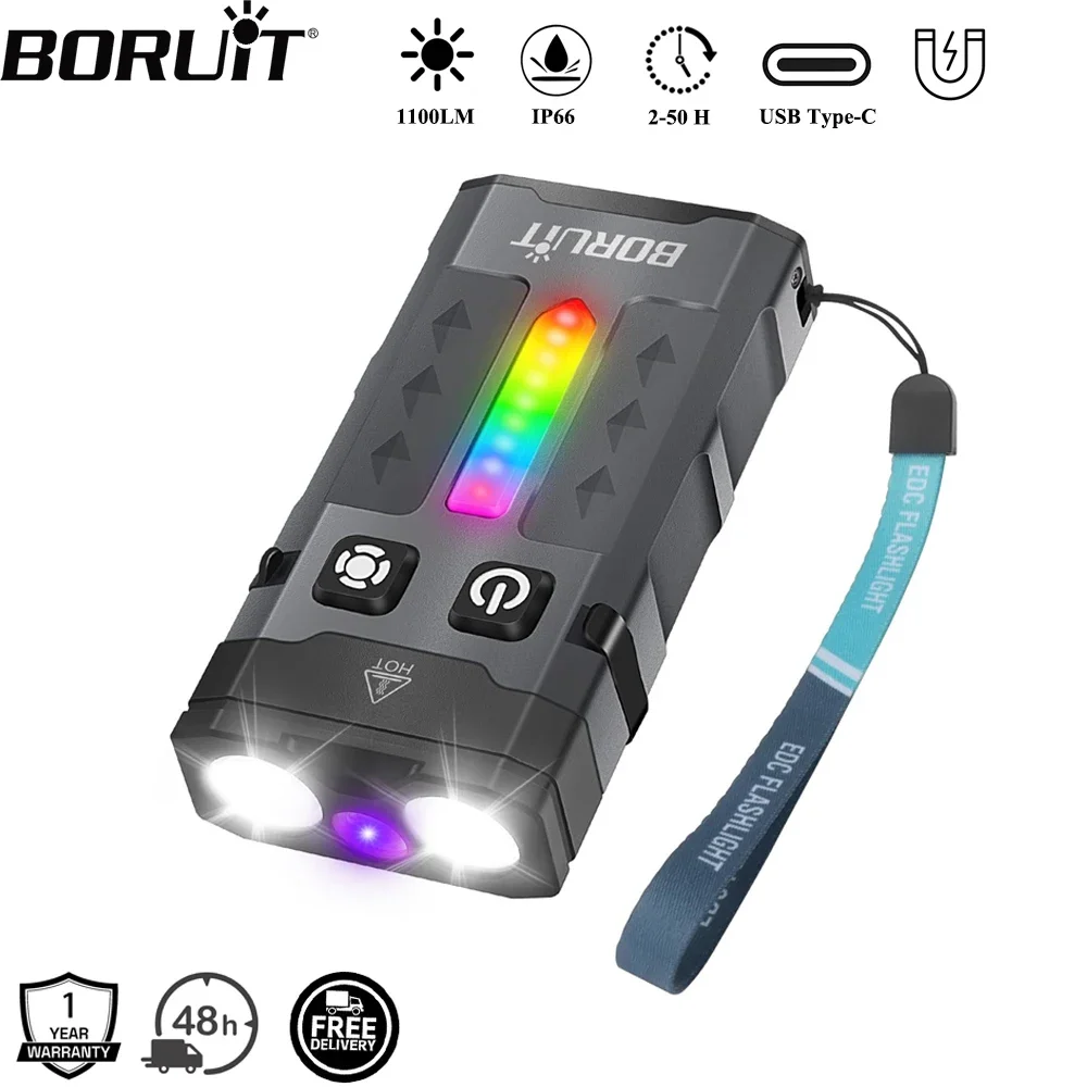 BORUiT EV20 1100LM EDC Senter  - Fishing Kit Compact ulasan dan harga