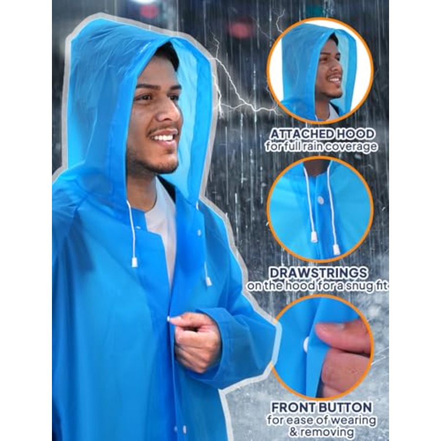 ANYOO 2-Pack Jas Hujan untuk D - Emergency Poncho Rain ulasan dan harga
